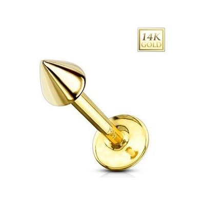 Šperky4U zlatý piercing do brady labreta ZL01103-1208-YG