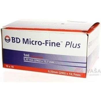 BD Micro FINE INZULÍNOVA STRIEKAČKA U-100 s integrovanou ihlou 29G objem 1 ml 10 x 10 ks