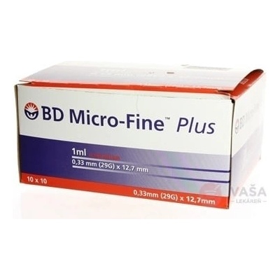 BD Micro FINE INZULÍNOVA STRIEKAČKA U-100 s integrovanou ihlou 29G objem 1 ml 10 x 10 ks