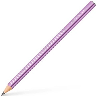Faber-Castell Графитен молив, B, триъгълен, FABER-CASTELL "Sparkle Jumbo", лилав металик 111663 (111663)
