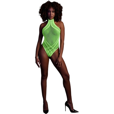 Ouch! Glow in the Dark Body with Halter Neck Neon Green S/M/L