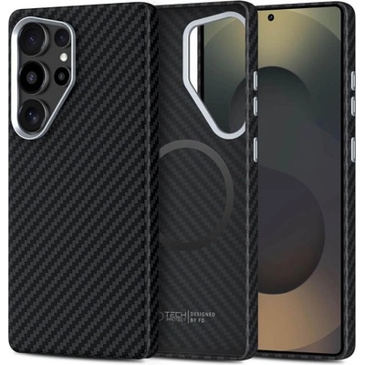 Tech-Protect Magsafe Калъф за Samsung S25 Ultra, Tech-Protect ION Carbon Case, Черен (5906302368372)