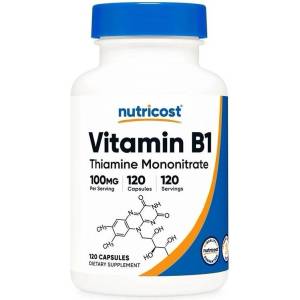 Nutricost Vitamin B1 Thiamine Mononitrate, 100 mg, 120 капсули, Nutricost (00885 (219101) NC)