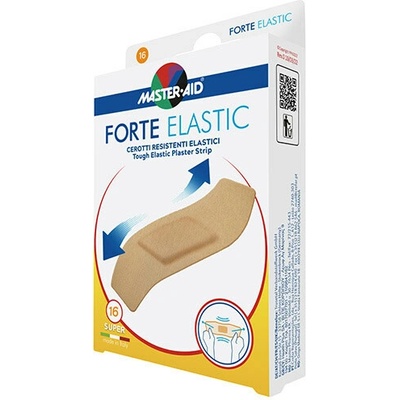 MASTER AID FORTE ELASTIC super náplasti pevné, elastické, vodeodolné 86 x 39 mm 16 ks
