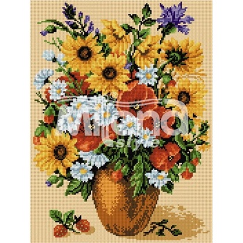 Image 1 of Milena Style Букет полски цветя - гоблен с щампа с конци Ariadna