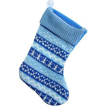 MagicHome Ozdoba ponožka modrá vianočný motív bal. 5 ks