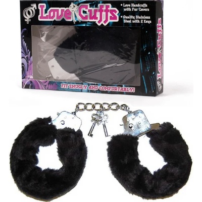 Любовни белезници с черен плюш - Love Cuffs Black Plush (SEVCR01364)
