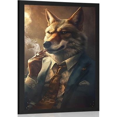 Plakát zvířecí gangster vlk - 60x90 black