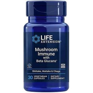 Life Extension Mushroom Immune with Beta Glucans, 30 веге капсули, Life Extension