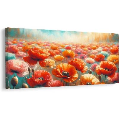 Obraz červené máky v krajině - 100x50