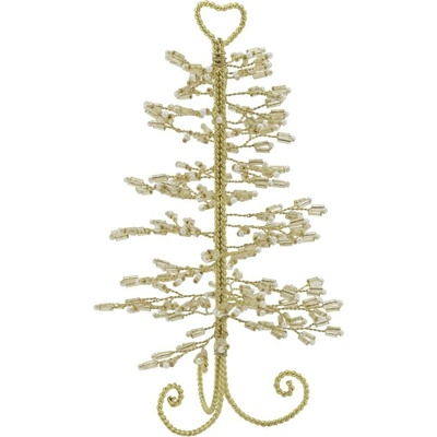 Chic Antique Dekorativí stromeček Tree with Pearls, zlatá barva, kov