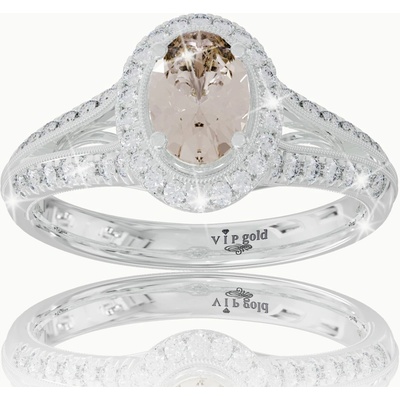 VIPgold Diamantový prsteň s morganitom v bielom zlate R34425b