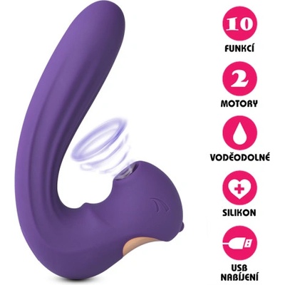 VšeNaSex.cz Silikonový vakuový USB Suction Tornado fialový