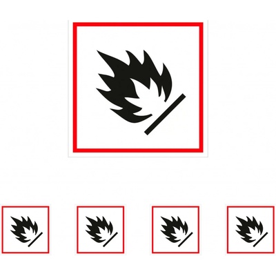 Walteco Symbol GHS 02 – HOŘLAVÉ 100x100mm, samolepka Množství: 5 ks , 20136BP1