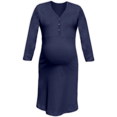 Jožánek nočná košeľa na gombíky 3/4 rukáv tmavo modrá