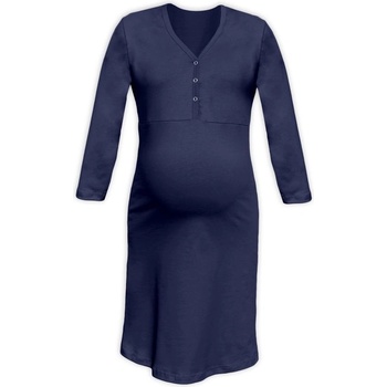 Jožánek nočná košeľa na gombíky 3/4 rukáv tmavo modrá