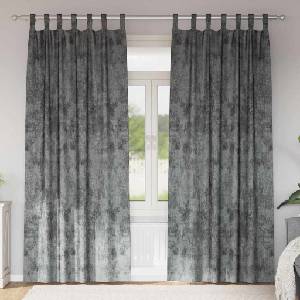 Pure Line Home Кадифени завеси в цвят тъмносив с текстилни гайки (уши), 2 бр. , 140 x 245 см