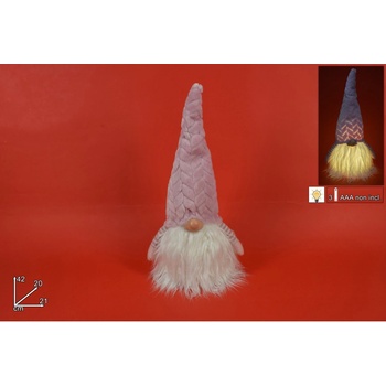 MAKRO Škriatok vianočný 42cm ružový