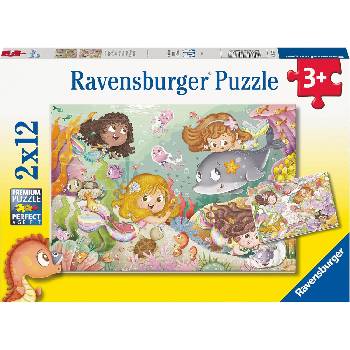 Ravensburger Детски пъзел Ravensburger от 2 x 12 части - Русалки (5663)