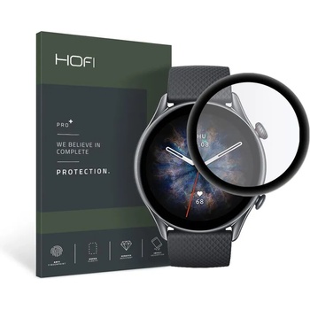 Hofi Хибридно стъкло за смарт часовник Amazfit GTR 3 Pro от Hofi Hybrid Pro+ - с черна рамка (9589046918810) - 1005/50