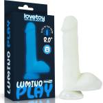  Пенис дилдо с тестиси, светещо в тъмното, 21см. - Lumino Play Dildo (LVTOY00691)