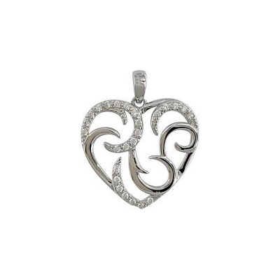 Infinitysilver Stříbrný přívěsek zdobené srdce L446398