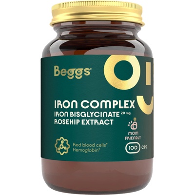Beggs Železitý bisglycinát 20 mg extrakt zo šípok 100 kapsúl