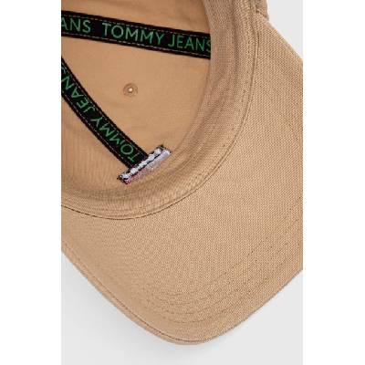 Tommy Jeans Памучна шапка с козирка Tommy Jeans в бежово с апликация AM0AM12020 (AM0AM12020)