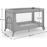 KinderKraft LEODY UP сгъваема бебешка кошара GREY (KCLEODUPGRY0000) - xmall