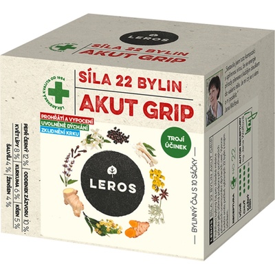 Leros bylinný čaj Akut Grip 10 x 2,5 g