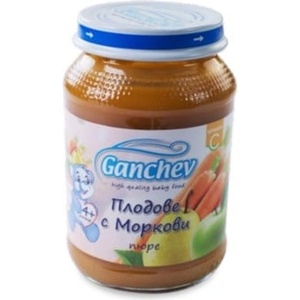 Ganchev Плодово пюре Ganchev - Плодове с моркови, 190 g (18064)