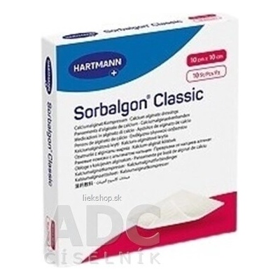 Sorbalgon Classic krytie kalciumalginátové 10 x 10 cm 10 ks