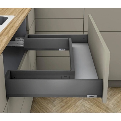 Blum K-Blum Merivobox zásuvka M 450 mm/40 kg tmavosivá OG skrutka drez