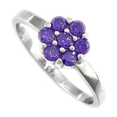 Infinitysilver Stříbrný dětský prsten fialová kytička KR3FZ47