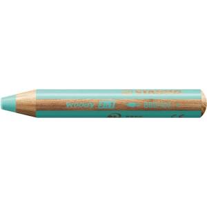 STABILO Цветни моливи, кръгли, плътни, STABILO "Woody 3 в 1 Pastel", пастелно синьо 880/402 (880/402)