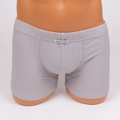 Мъжки памучен боксер на райе в светлосив цвят