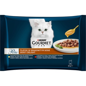 Gourmet Perle Котешка храна Филе в вкусен сос 340 г (4 x 85 г)
