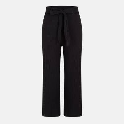 Brave Soul Панталони Brave Soul Rib Trousers with Tie Belt - Black