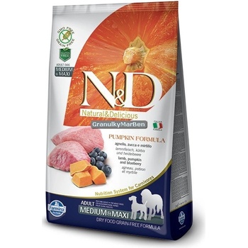 N&D dog Grain Free PUMPKIN Adult Medium & maxi lamb & blueberry 12 kg