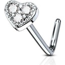 Šperky4U piercing do nosu srdíčko čiré kamínky N0087-C