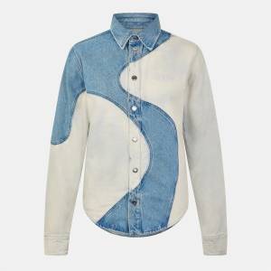 Off White Риза с дълъг ръкав Off White Men's Blck Dnm Long Sleeve Denim Shirt - Blue