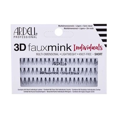Ardell 3D Faux Mink Individuals trsové umělé řasy Short Black 60 ks
