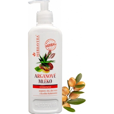 Herbavera Arganové telové mlieko s kyselinou hyalurónovou 400 ml