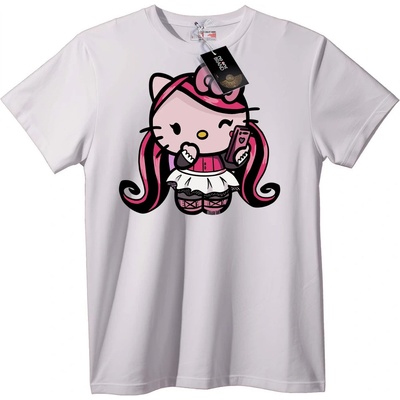 NOONEBRAND Тениска Розово Коте Селфи - 3XL, White