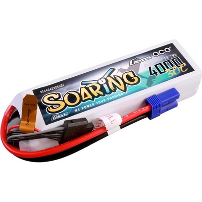 Gens ace G-Tech Soaring 4000mAh 14.8V 30C 4S1P Lipo Battery Pack with EC5 plug