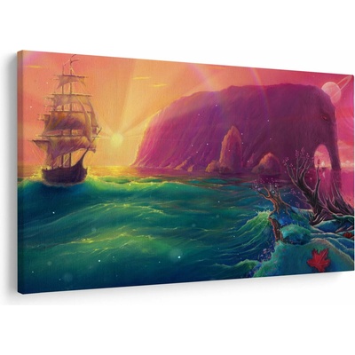 Obraz - Olejomalba, Plavba do fantastické říše, jednodílný 120x80 cm – Hledejceny.cz