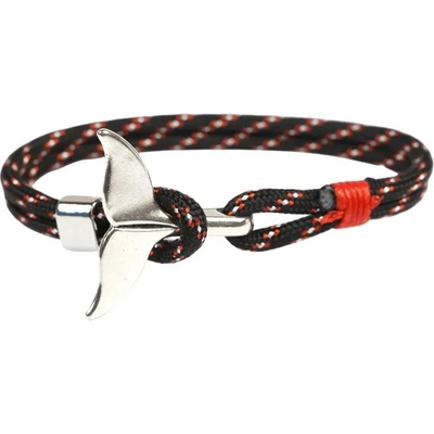 Gaira Náramek Stříbrná ploutev 3221 červeno-černá