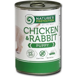 AKVATERA Nature's Protection DOG Puppy Chicken & Rabbit, консерва с пилешко и заешко месо за подрастващи кучета, Литва - 400 гр