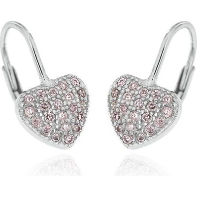 Zlatnictví U Kostela dámské náušnice růžová srdíčka Rz