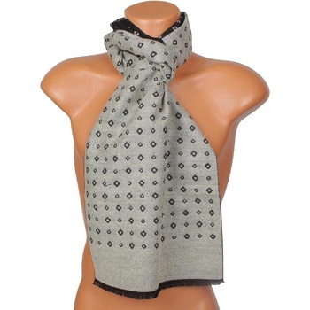 Мъжки кашмирен шал с две лица в черно и светлосиво